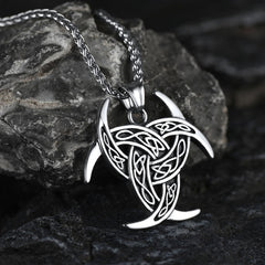 Colar Viking Triplo Chifre Odin Crescente Triquetra Charme Amuelt Masculino