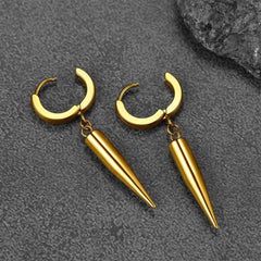Brincos de argola punk longos com pontas pendentes para homens e mulheres