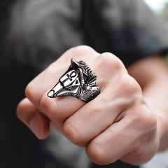 Altägyptischer Anubis-Ring Ankh-Kreuz für Männer