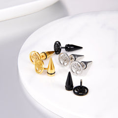 Tree of Life Stud Earrings Set for Men 3 Pairs