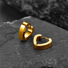 Small Heart Piercing Huggie Hoop Earrings Set for Men 4 Pairs