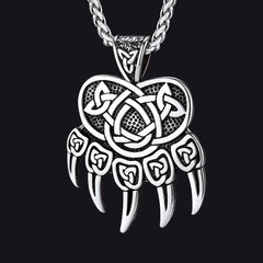 Colar Viking com Pata de Urso e Nó Celta Masculino