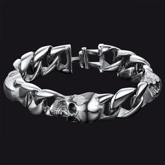 Gothic Totenkopf Kubanisches Kettenarmband