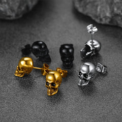 Brincos de caveira góticos punk para homens