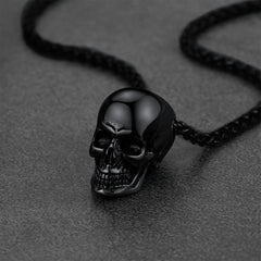 Colar com pingente de caveira gótica masculina