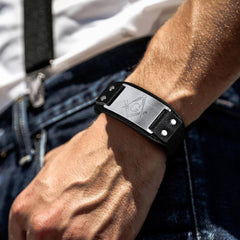 Masonic Cuff Leather Wristband Bracelet