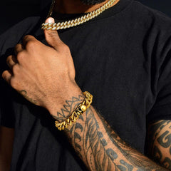 Gothic Heavy Cuban Chain Skull in Edelstahlarmband