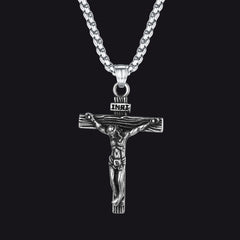 Colar católico com crucifixo e pingente de Jesus para homens e mulheres