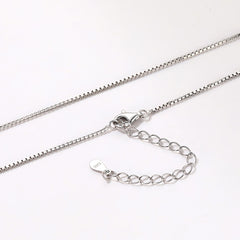 Sterling Silver Slim Box Chain Necklace for Women 1MM Width
