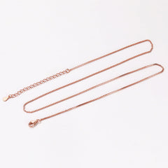 Sterling Silver Slim Box Chain Necklace for Women 1MM Width