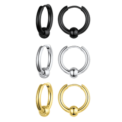 Samll Piercing Huggie Hoop Earrings Set For Men 3 Pairs