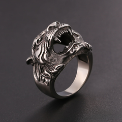Punk Tiger Head Ring Men