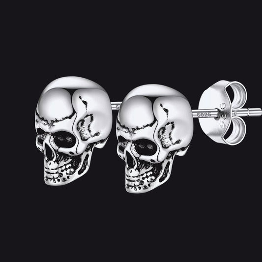 Gothic Punk Totenkopf Ohrstecker für Männer