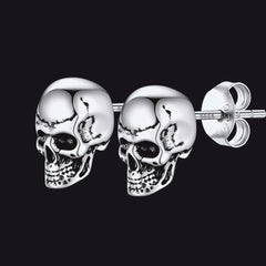 Brincos de caveira góticos punk para homens