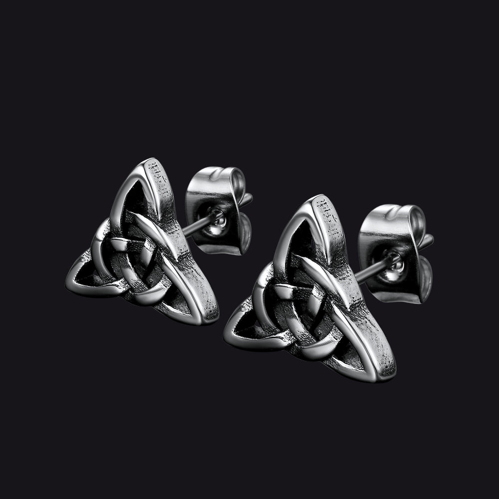 Trinity Celtic Knot Stud Earrings For Men
