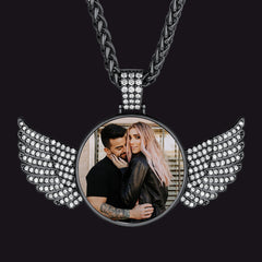 Colar com imagem de asas de anjo personalizadas, presente memorial para homens e mulheres