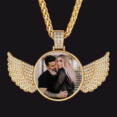 Colar com imagem de asas de anjo personalizadas, presente memorial para homens e mulheres
