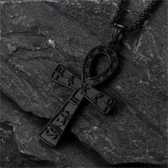Ägyptisches Ankh-Kreuz Halskette Anhänger Hieroglyphen Männer
