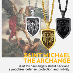 Schild Erzengel St. Michael Schutz Halskette Männer