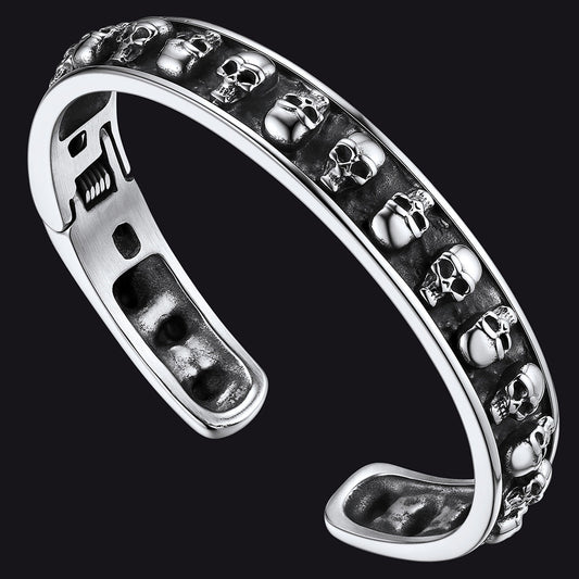 Totenkopf Manschette Gothic Punk Armreifen Armband