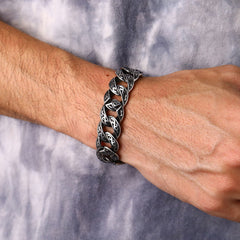 Pulseira de corrente cubana robusta celta de aço inoxidável