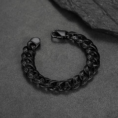 Pulseira de corrente cubana robusta celta de aço inoxidável