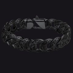 Pulseira de corrente cubana robusta celta de aço inoxidável