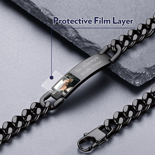 Personalisiertes Namensschild Cuban Link Chain Bild Geschenkarmband