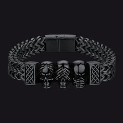 Gothic Totenkopf Keltischer Knoten in Edelstahl Armband