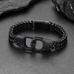 Conjunto de joias com colar e pulseira de algemas gótico punk