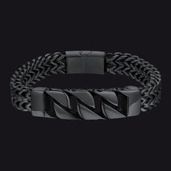 Schweres keltisches Knoten-Kuba-Gliederarmband aus Edelstahl