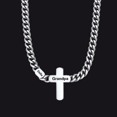 Personalisierte kubanische Kreuzkette mit mehreren Namen für Männer, 7 mm