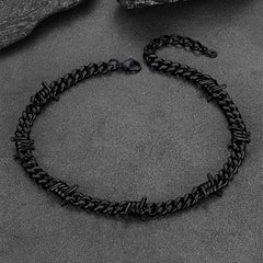 Conjunto de pulseiras de corrente cubana de arame farpado de 9 mm