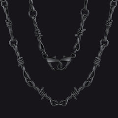 Gothic Thorn Barb Wire Chain Link Halskette Geburtstagsgeschenk für Männer