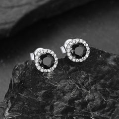 S925 Silber CZ Geburtsstein Ohrstecker Halo Ohrringe für Männer und Frauen