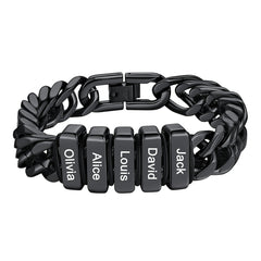 Individuell graviertes kubanisches Gliederkettenarmband mit mehreren Namen
