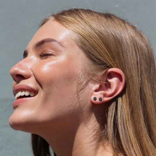 Ohrstecker aus Sterlingsilber mit Punkten für Damen und Herren