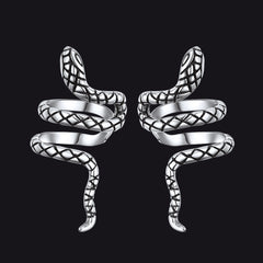 Brincos de orelha de cobra em espiral de prata esterlina 925