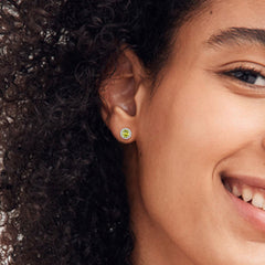 S925 Silber CZ Geburtsstein Ohrstecker Halo Ohrringe für Männer und Frauen