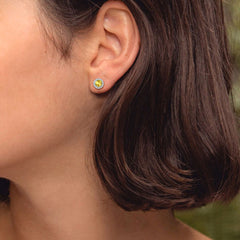 S925 Silber CZ Geburtsstein Ohrstecker Halo Ohrringe für Männer und Frauen