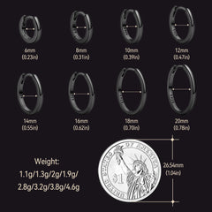 Classic Sterling Silver Huggie Hoop Earrings for Men Women