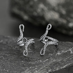 Brincos Ear Cuff de Polvo em Prata de Lei para Homens