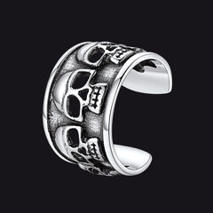 Brincos de caveira em prata esterlina sem piercing para homens