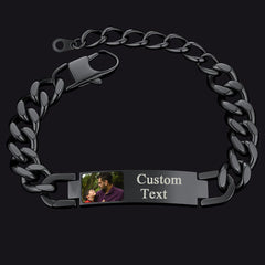 Personalisiertes Namensschild Cuban Link Chain Bild Geschenkarmband