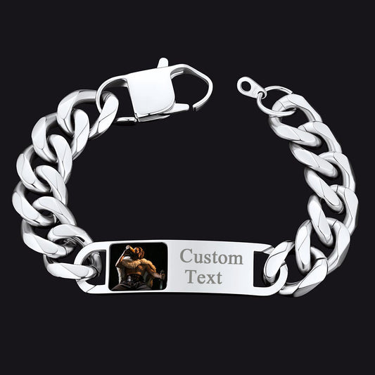 Personalisiertes Foto-Armband mit kubanischem Kettenglied und Bild als Geschenk
