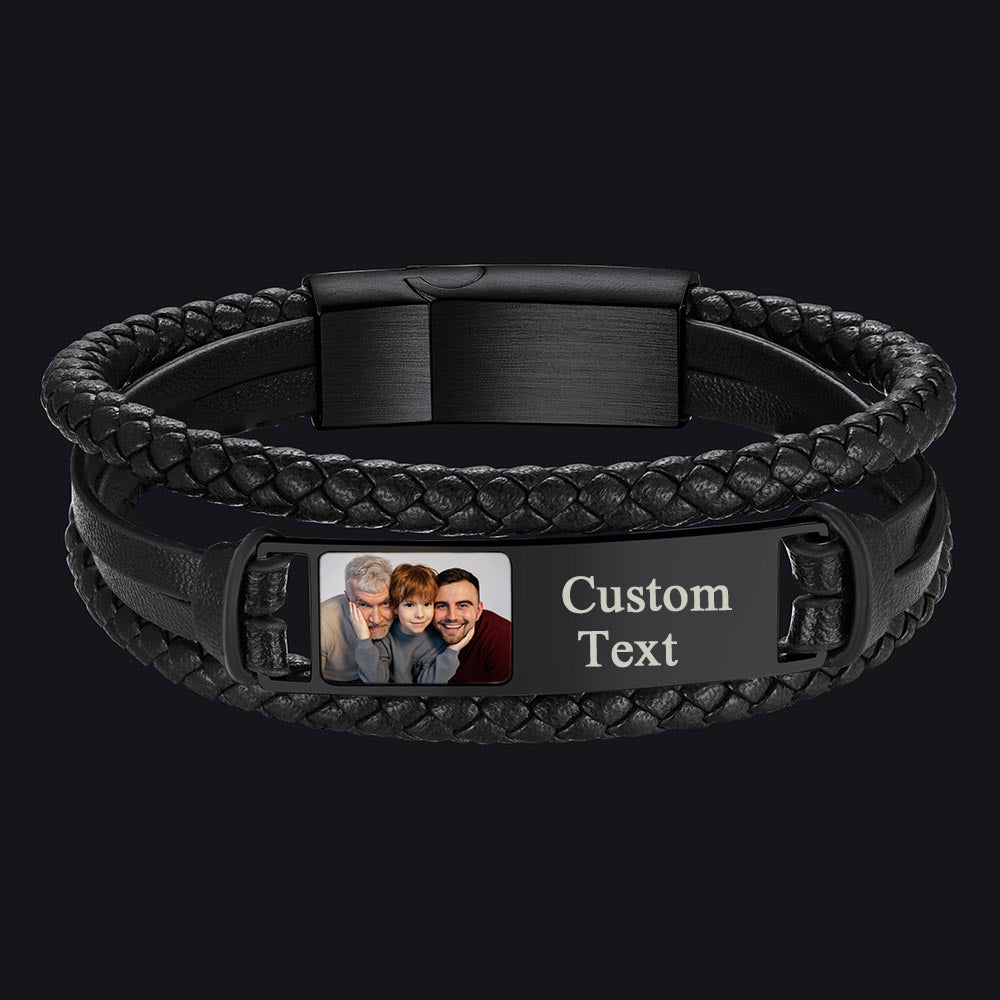 Personalisiertes Lederarmband mit Bild als Geschenk