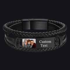 Personalisiertes Lederarmband mit Bild als Geschenk