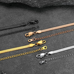 Customized Engraved Name Snake Chain Choker Necklace for Women Men