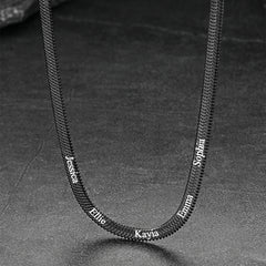 Customized Engraved Name Snake Chain Choker Necklace for Women Men