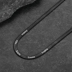 Customized Engraved Name Snake Chain Choker Necklace for Women Men